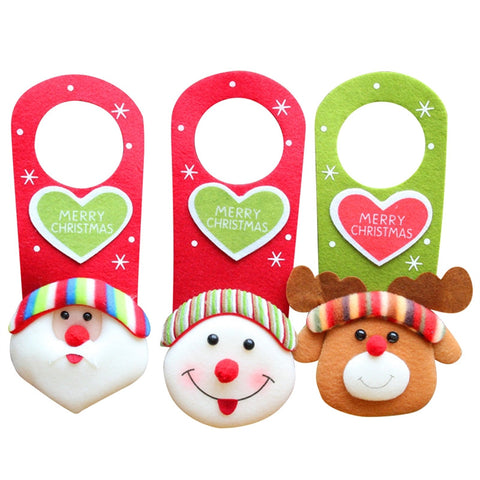 Christmas Decoration Door Ornament Adorable Hanging Ornament Santa Claus Reindeer Snowman Holiday Decoration